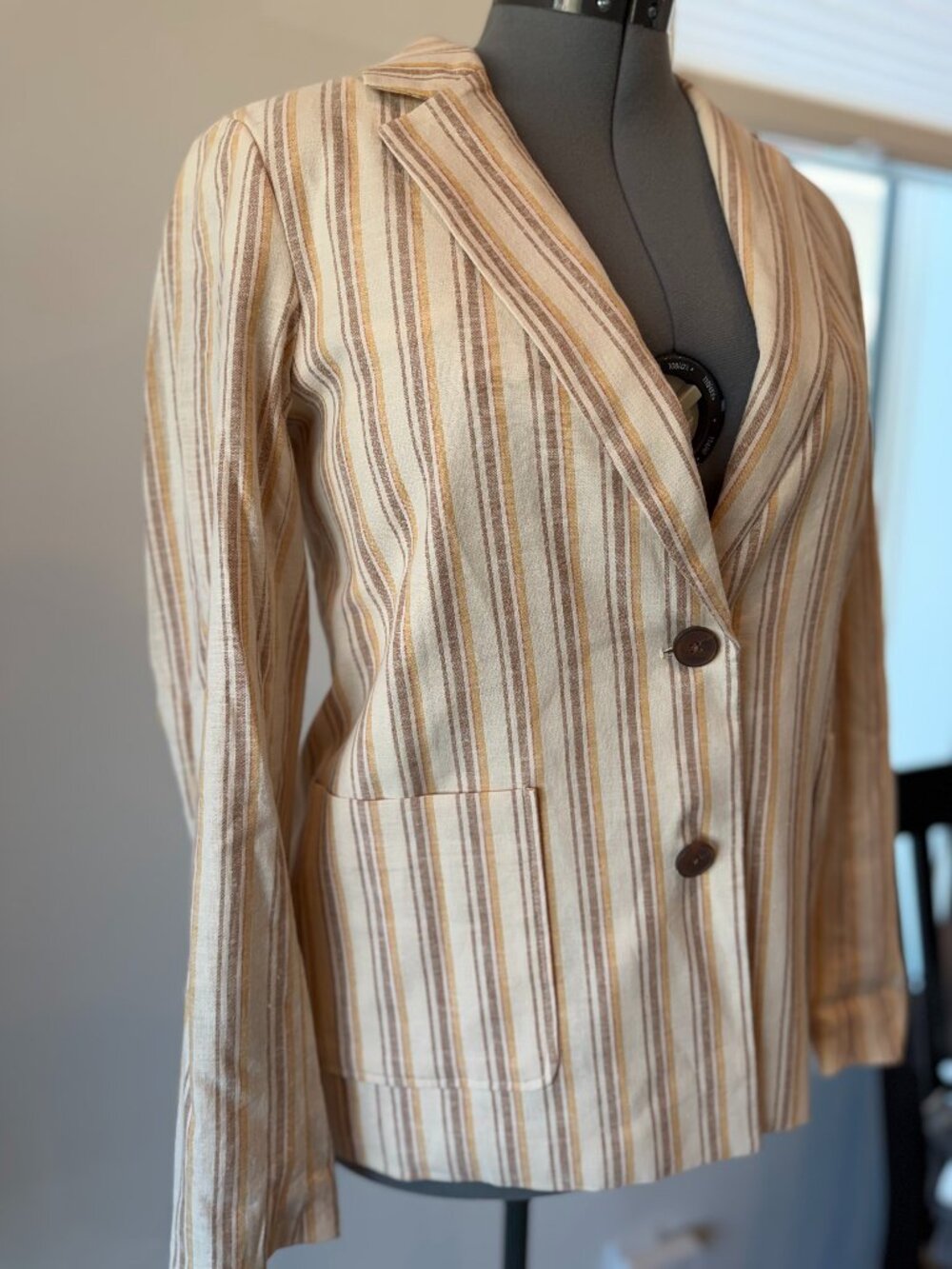 NWT Frank & Oak striped neutral blazer size xs